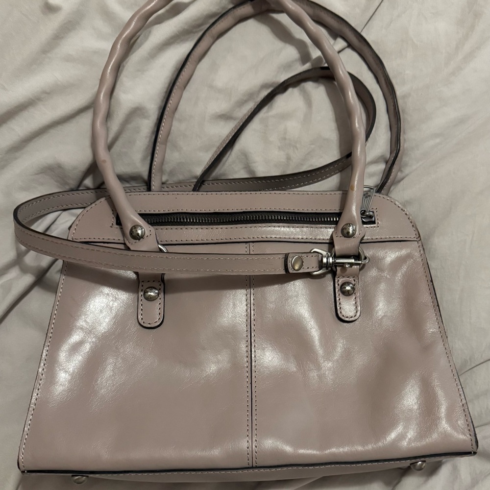 ** Hold for iamelvie ** Patricia Nash Gray Leather Satchel/Crossbody - Picture 2 of 6